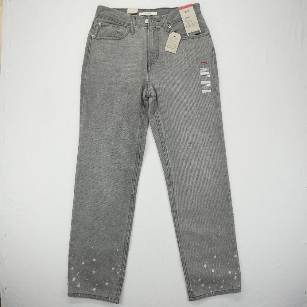 NWT Levi's Womens Gray Cotton Low Pro Mid‎ Rise Denim Straight Leg Jeans Size 27